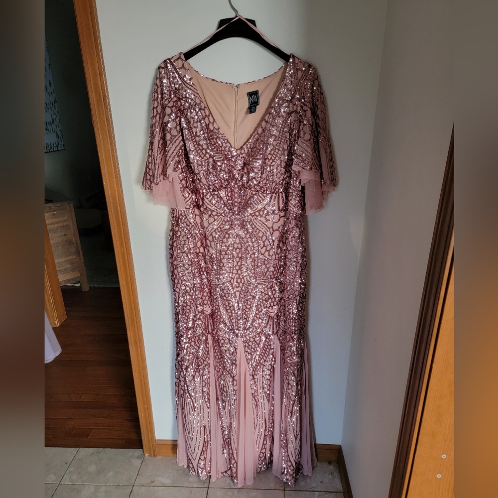Night Way Collections Pink Sequin Dress